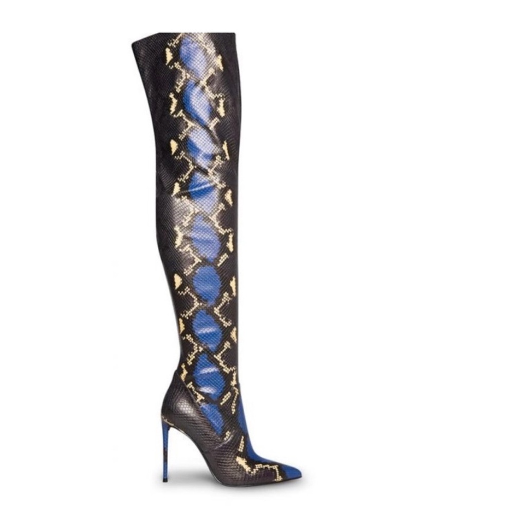 Steve Madden VaVa boots blue snake print